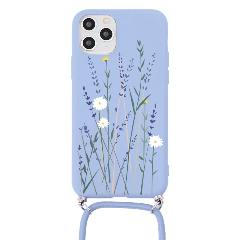 

Candy Strap Case For iPhone 12 11 Pro X XR XS Max Silicone For iPhone 6 6S 7 8 Plus 5 5s SE 2020 Lanyard Necklace Crossbody Case