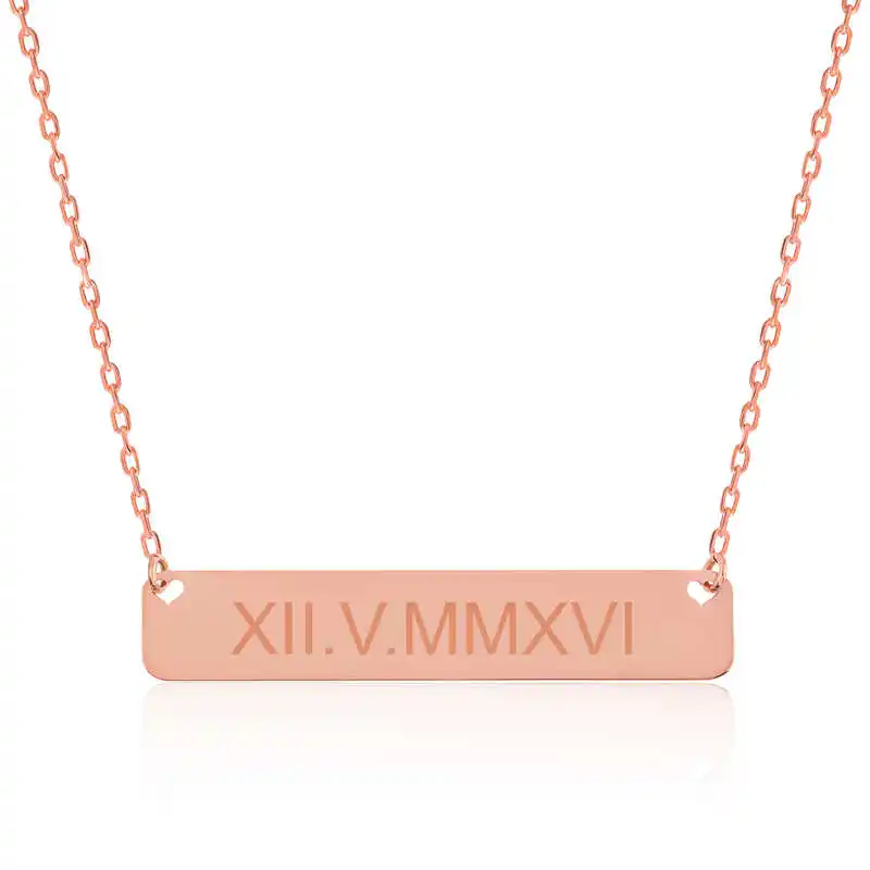 

Silverlina Silver Personalized Roman Digit Date Necklace