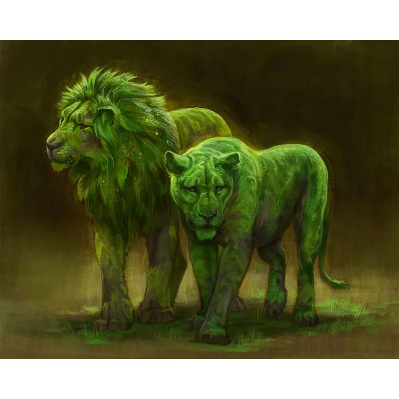 

5D DIY Diamond Painting Green Lion Pictures Of Rhinestones Full Drill Cross Stitch Mosaic Embroidery Home Decor