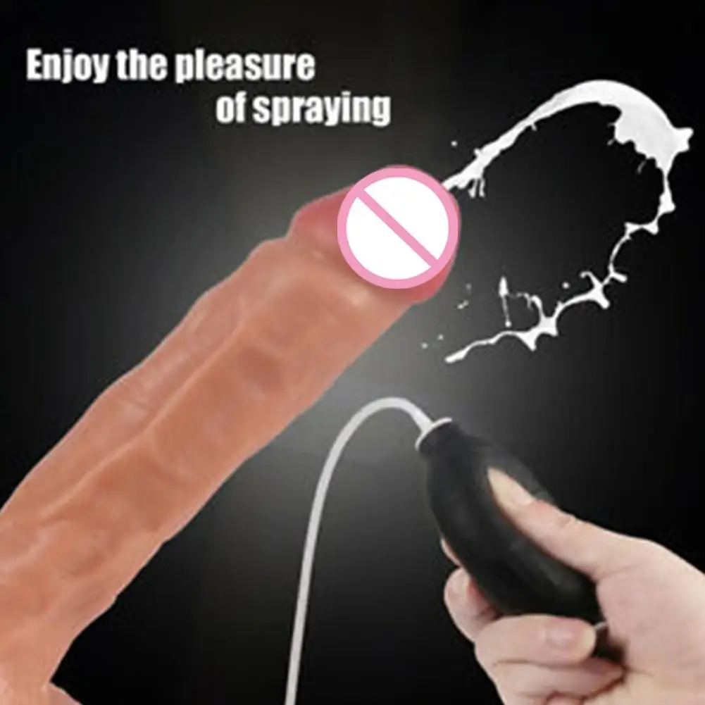 Реалистичный фаллоимитатор большой брызговик гибкий с присоской интимные