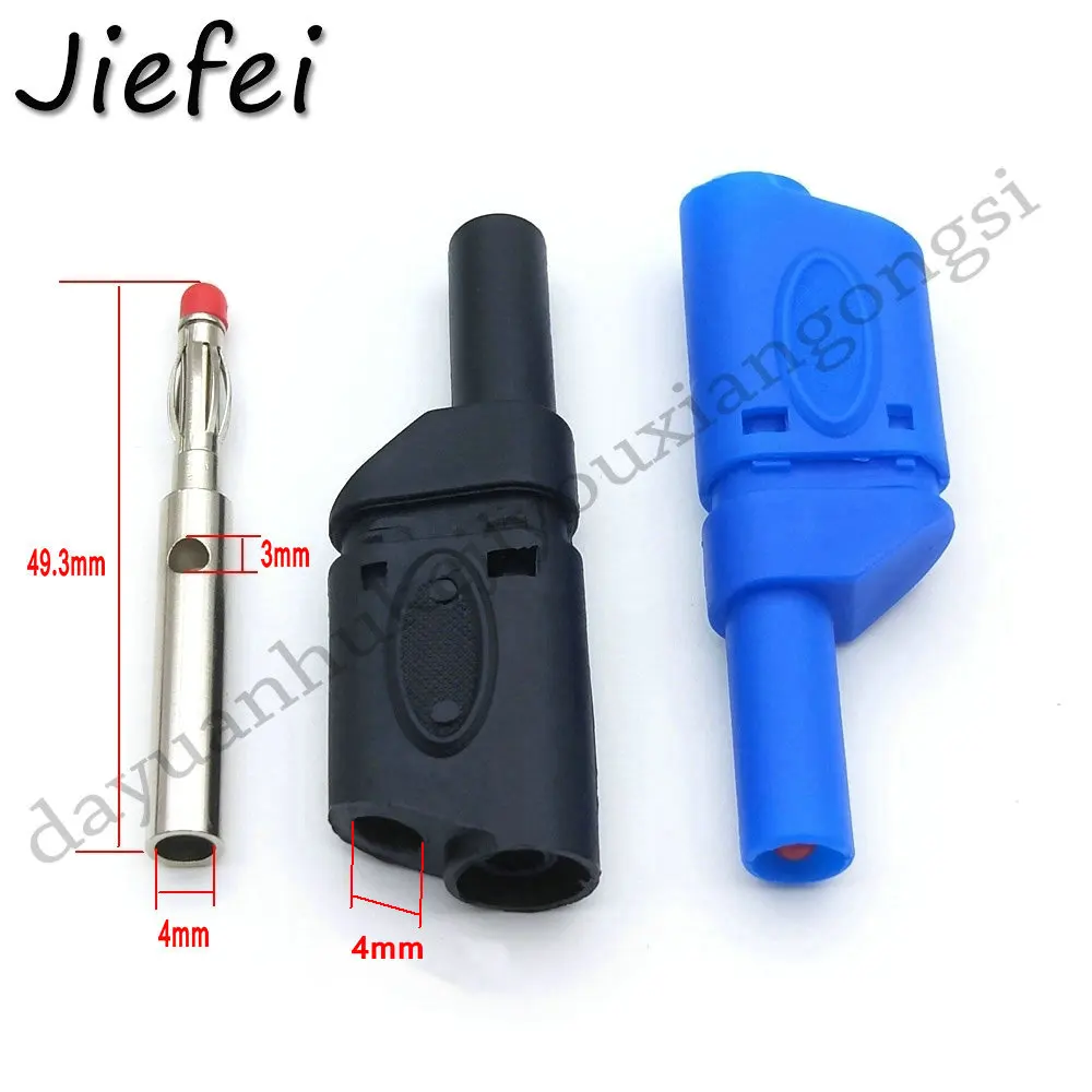 20-200pcs New 5 color Shrouded Fully Insulated Safety 4mm Male Stackable Banana Plug Connector