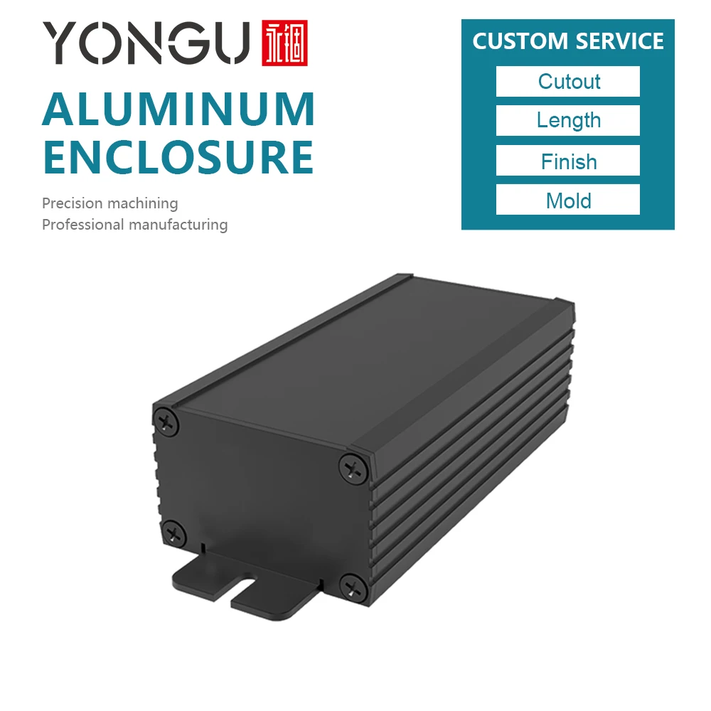 

YGKT J02 46.2*29.6*90/1.82''*1.16''*3.54''mm (wxhxl) Custom black electrical enclosure junction box