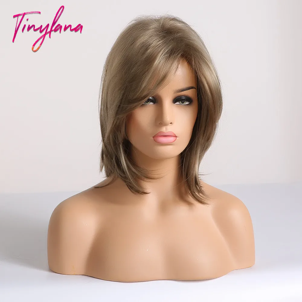 Парики из синтетических волос TINY LANA Mix короткие коричневые парики для женщин