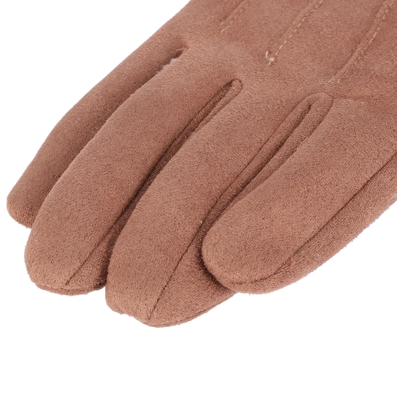 

Winter Gloves Suede Warm Split Finger Gloves Outdoor Sport Driving Buckle Design Male Press Sn Mittens