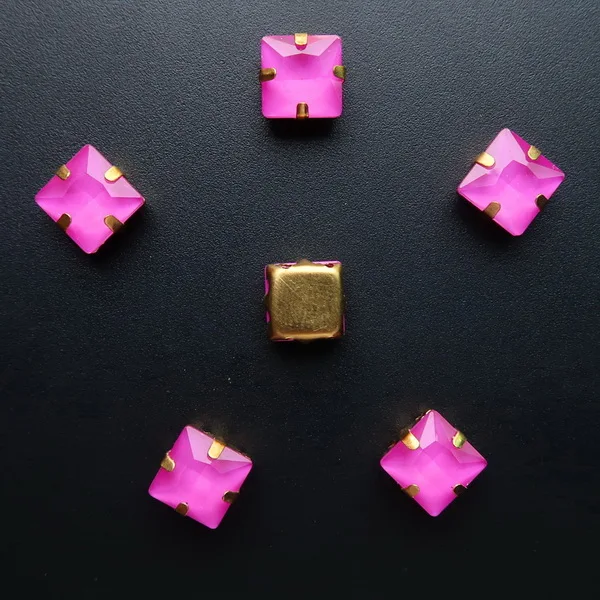 A23 Fuchsia Золотой Коготь 50 шт/уп желе конфеты и AB цвета стекло кристалл 8 мм квадратной формы пришить стразы бисер одежда diy отделка - Цвет: A23 Fuchsia