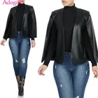 Adogirl S-2XL черная накидка из искусственной кожи, Модный комплект из двух предметов, Женская куртка, пальто, офисное женское деловое пальто, верхняя одежда