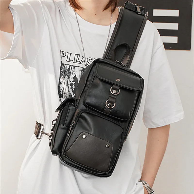 

2021 New Men Bag Trendy Small Chest Bag Korean Casual Male Waist Bag Crossbody Outdoor Shoulder Bag Messenger Bags For Men