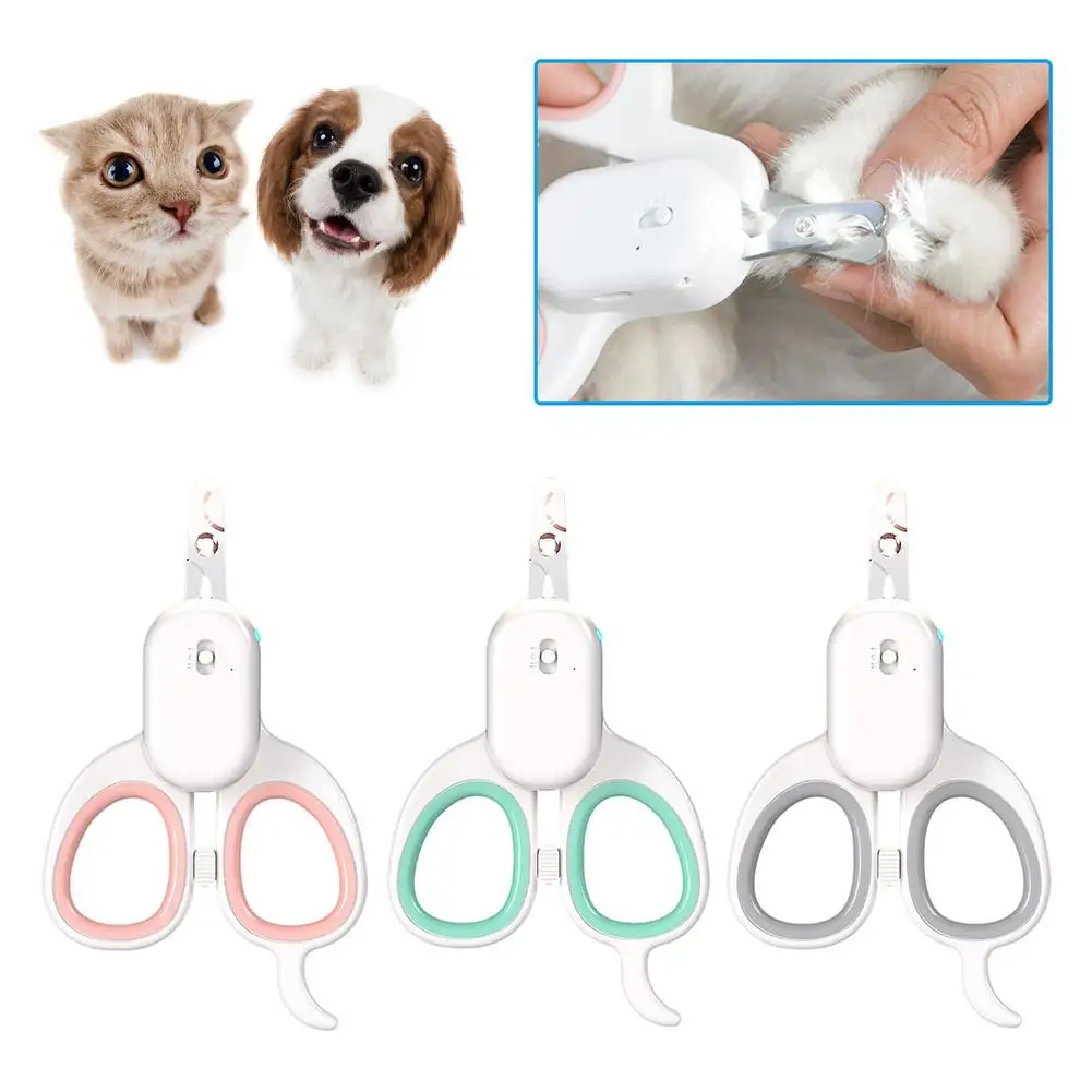 

Машинка для стрижки когтей домашних животных, профессиональный триммер со светодиодной подсветкой, легкая машинка для стрижки когтей, ножн...