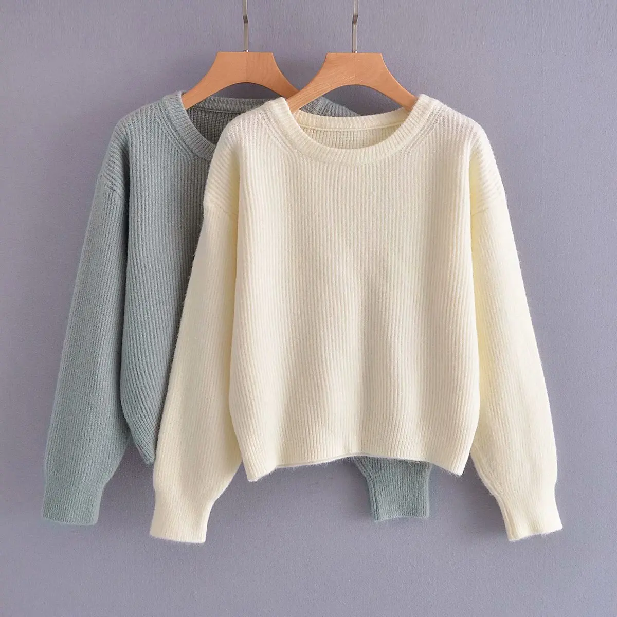 

Базовый однотонный осенне-зимний свитер Nurmore с круглым вырезом, пуловер, Женский вязаный плотный свитер, Повседневный свитер с длинным рука...