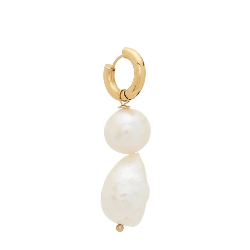 Boucles d oreille женские серьги для женщин эффектные большие серьги богемные boho висячие серьги из пресной воды с жемчугом - Окраска металла: single earring