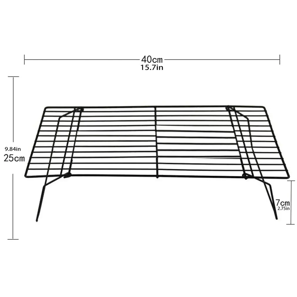 

Non-Stick 3-Tier Cooling Rack Stackable Collapsible Rectangle Wire Rack Cooking Baking Cooling Rack For Cookies Cakes