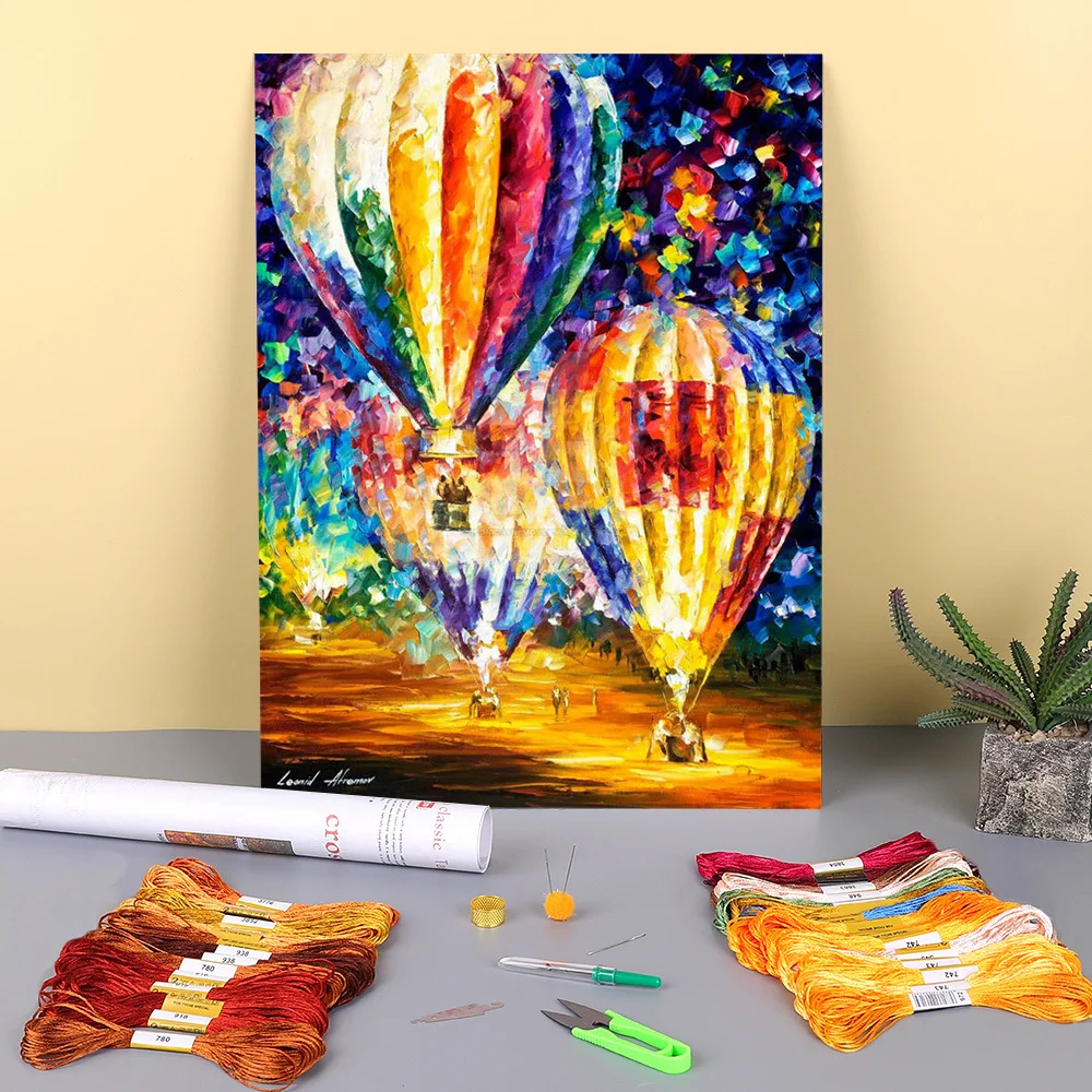 

Воздушный шар и эмоции с предварительной печатью 11CT Вышивка крестом полный комплект DMC нитки вышивка картина для вязания считается