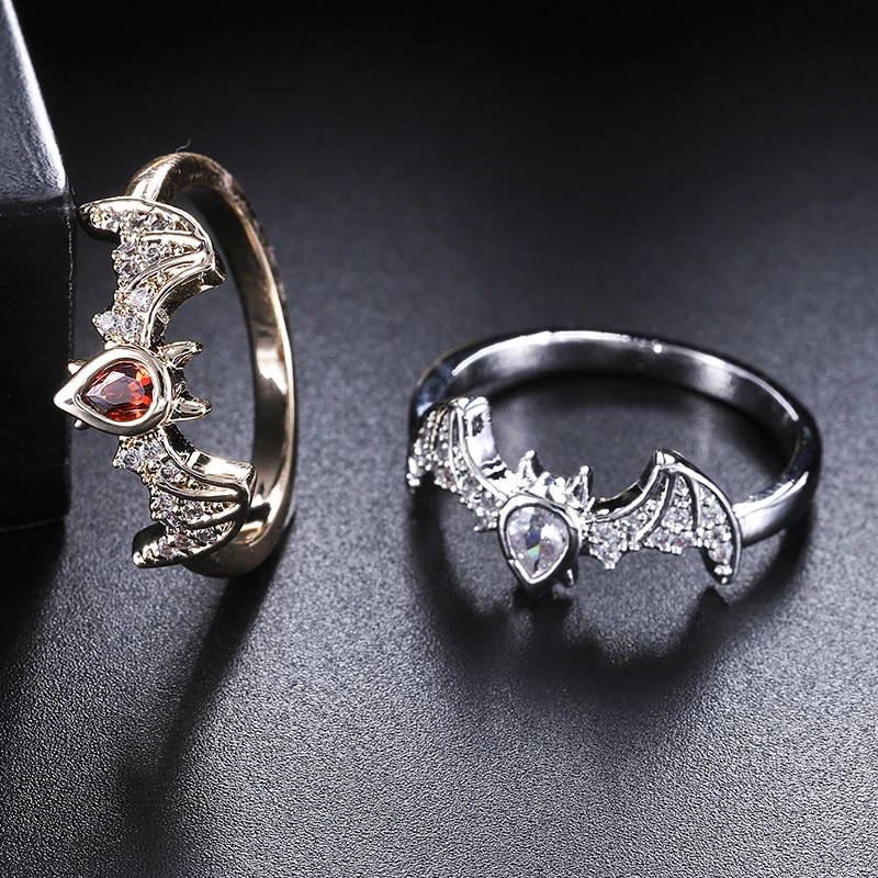 

The New Fashion Diamond-encrusted Bat Animal Ring Trendy Punk Hip hop rock Nightclub Men's and Women's Rings Jewelry wholesale