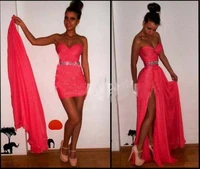 free shipping gala jurken 2 piece chiffon vestidos de gala red sweetheart sleeveless long prom dresses 2020 sexy prom dress