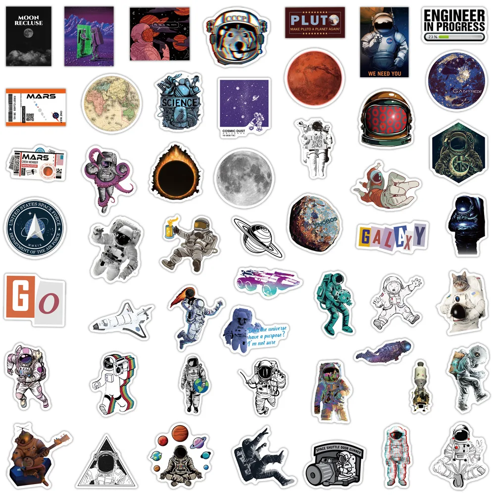 103050pcs outer space astronaut graffiti stickers aesthetic phone luggage laptop guitar cool cartoon sticker decals kids toys free global shipping