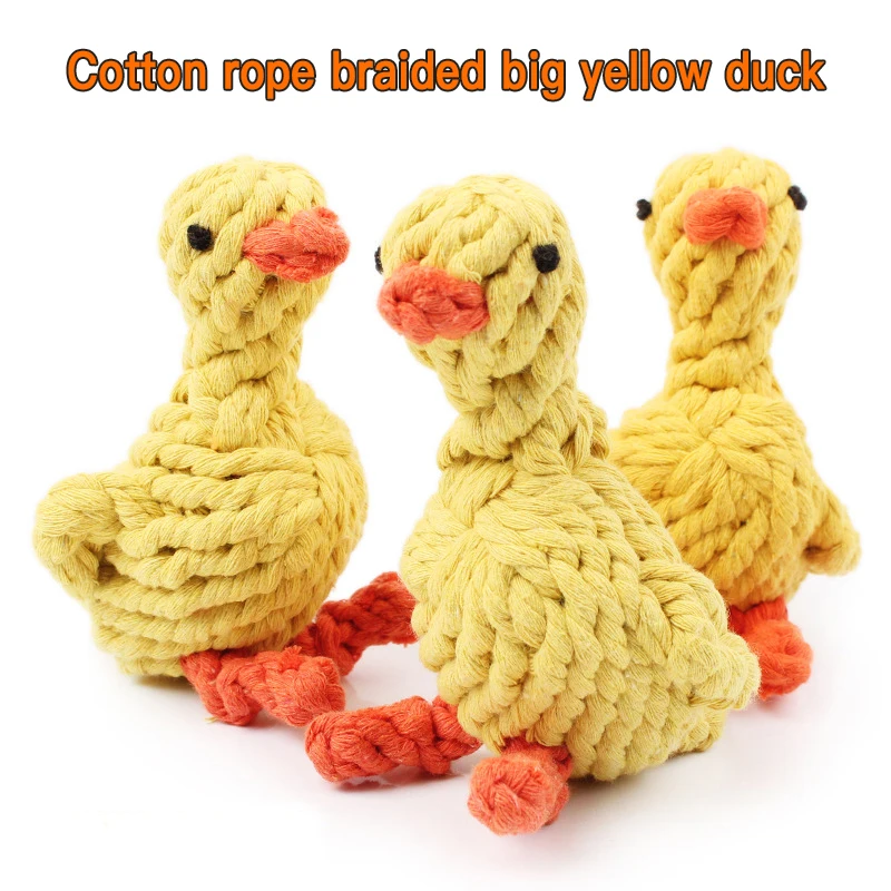 Плетеная хлопковая веревка ручной работы утка собака жевательная игрушка милые