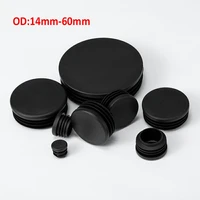 round tube plugs plastic blanking end caps black insert stopper for chair leg pipe 14mm 60mm