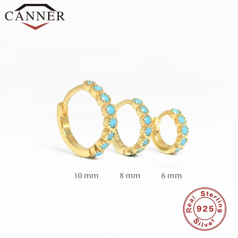 

Женские серьги-кольца CANNER, маленькие круглые серьги из серебра 925 пробы с фианитом 6 мм/8 мм/10 мм, изящная бижутерия