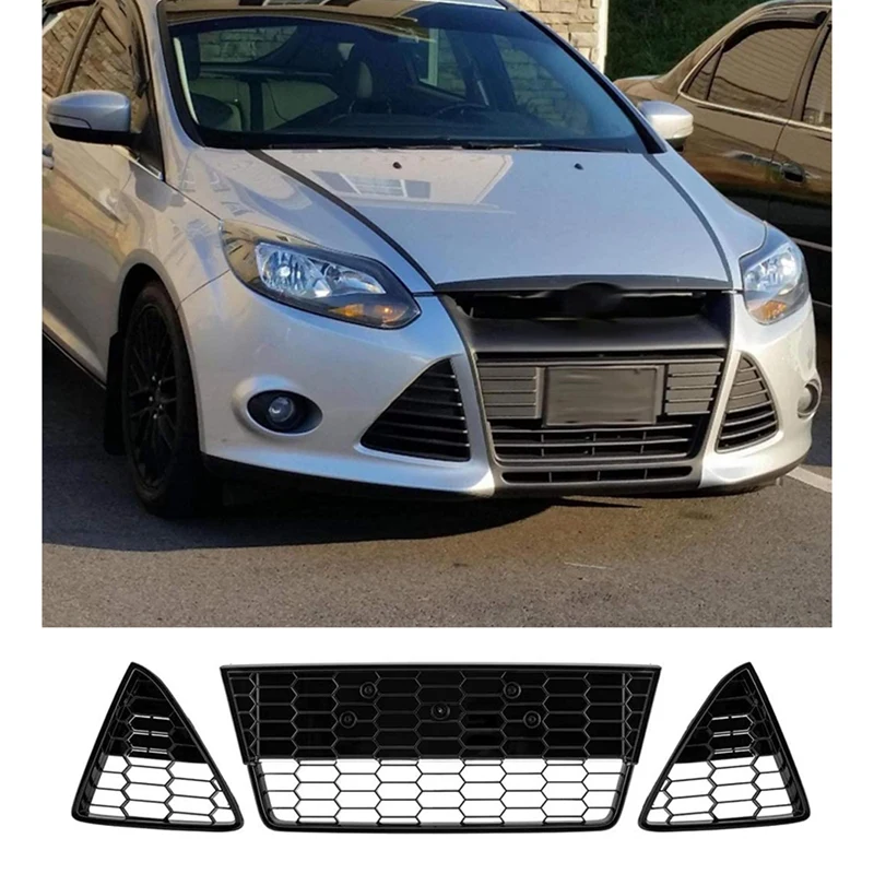 3 шт. автомобильные решетки переднего бампера для Ford Focus 2012 2013 2014 | Автомобили и