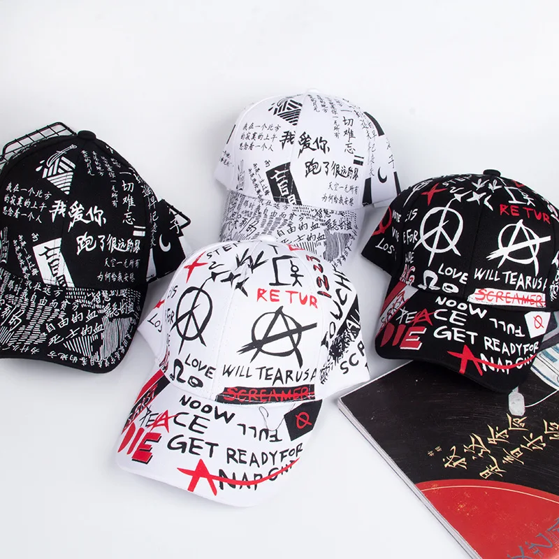 Кепка Snapback мужская и женская летняя черная с буквенным принтом бейсболка