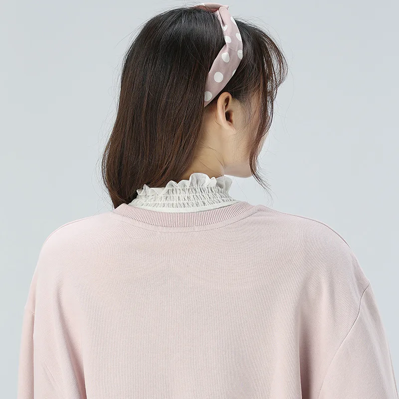 

Women Ruffles Elastic High Neck False Collar Ladies Turtleneck Stand Fake Collar Adjustable Half-Shirt Blouse Top Accessories