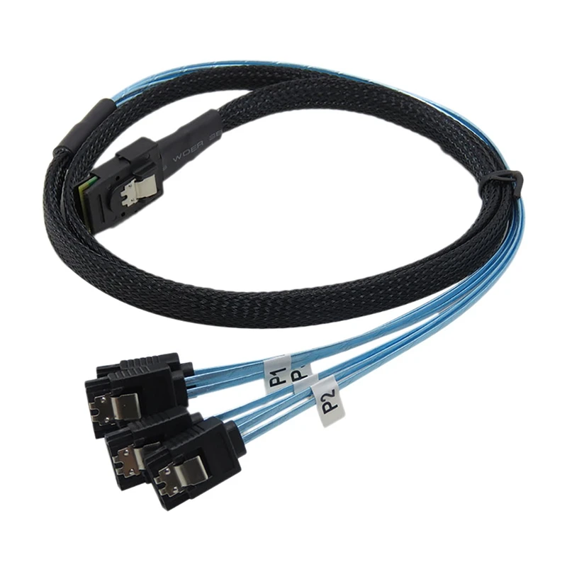 

HOT-Server Data Cable Mini SAS 36Pin Sff-8087 to 4X SATA 7Pin Hard Disk 12Gbps Stable for Switch Large Server
