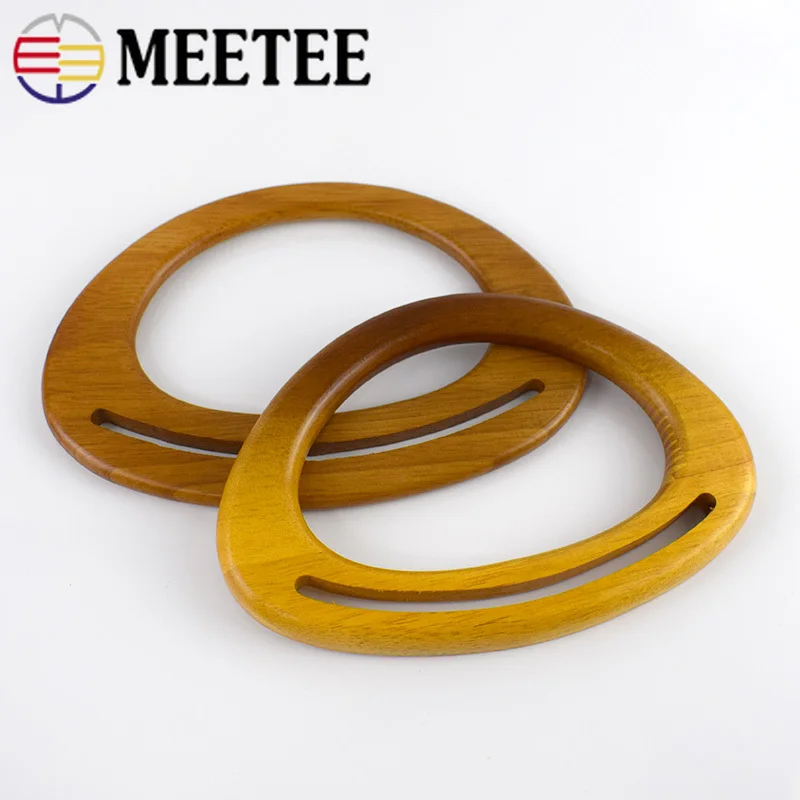 2 шт. модная Натуральная деревянная сумка с ручками Ретро овальная кольцевая