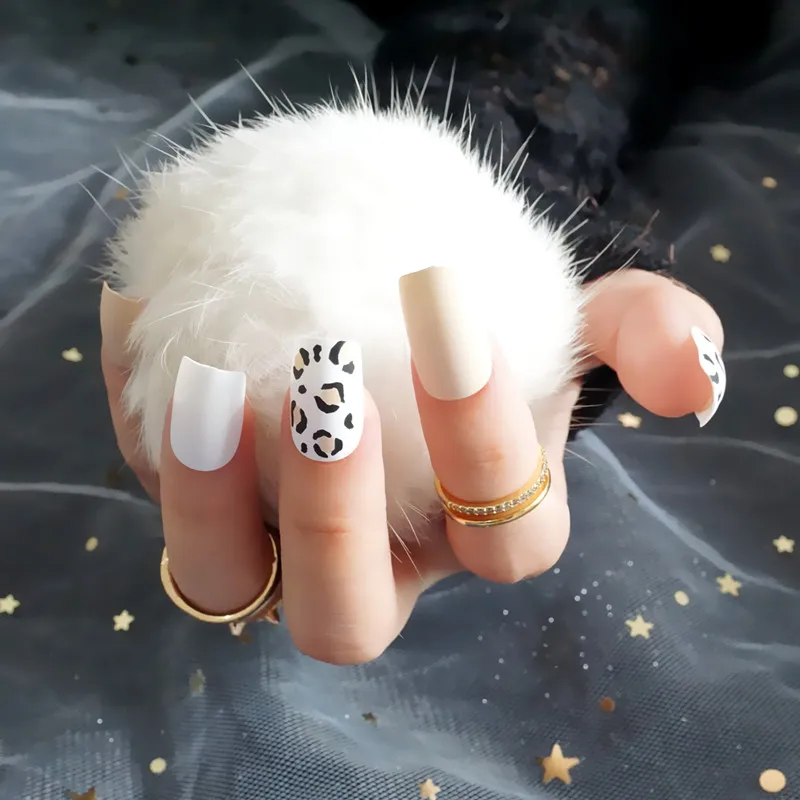 2019 24 штуки горячая Распродажа матовый Леопардовый принт французская мода с