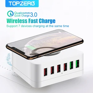 72w multi usb charger quick charge 3 0 wireless charger fast charging station phone charger hub for iphone 12 11 8 x xs samsung free global shipping