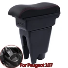 Подлокотник для Peugeot 107, двухслойный, с USB-зарядкой, для хранения, подстаканник, пепельница, аксессуары