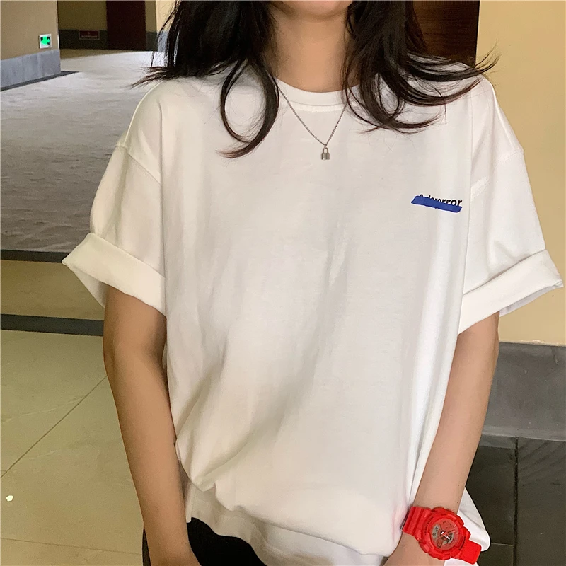 

Ader T shirt Men Women Korea Fashion Letter Collar Soft Comfortable Cotton T-shirt Fashion Simple Casual Tshirt