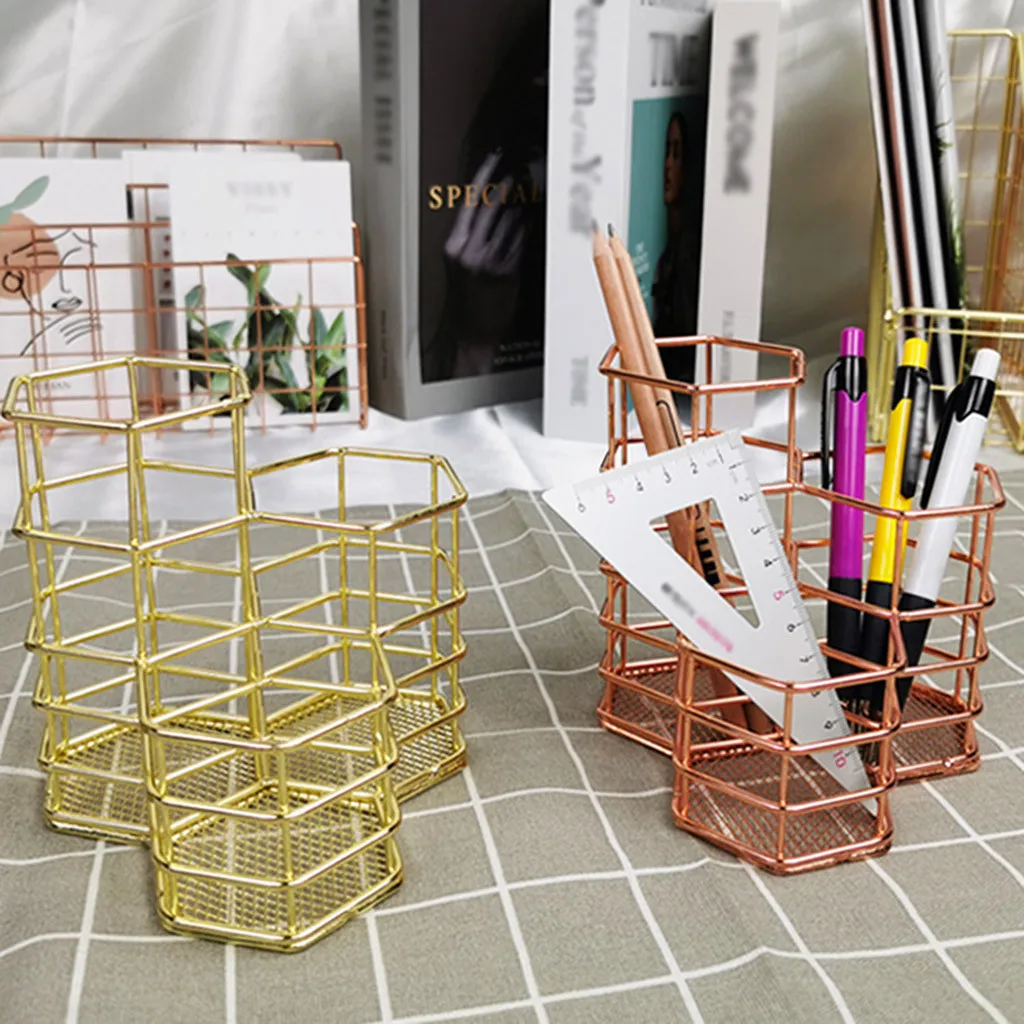 Держатель для карандашей @ 40 круглая железная сетчатая Подставка под розовое
