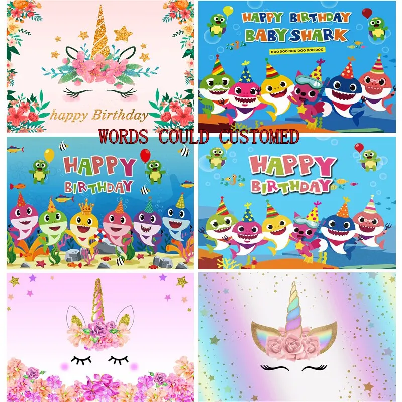 

Vinyl Unicorn Birthday Photography Backdrops Newborn Baby Portrait Photo Background Studio Photocalls Props 21531-b4