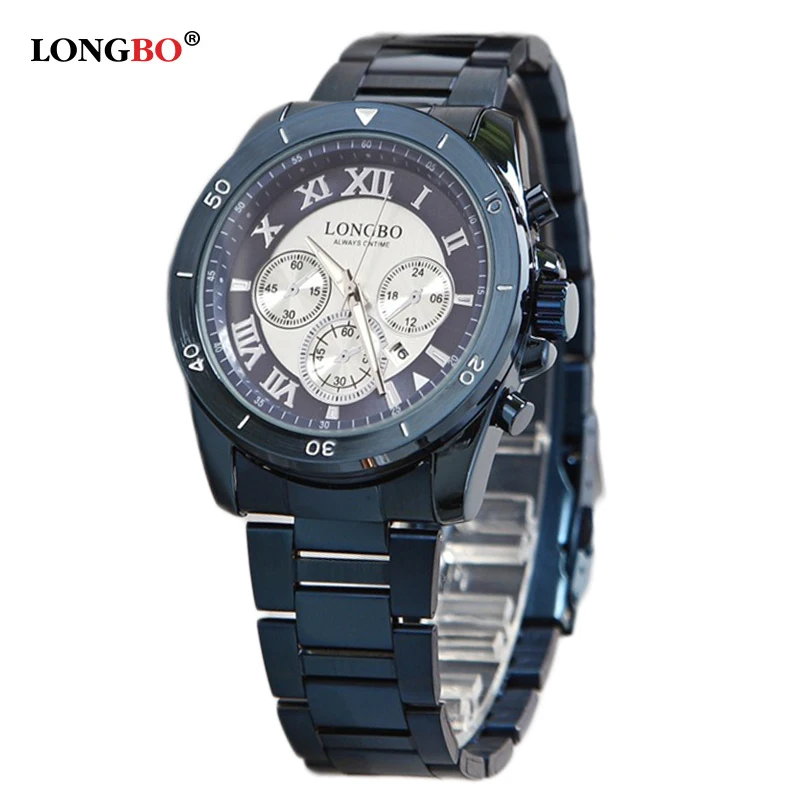 

LONGBO Watch for Men Stainless Steel Men Quartz Wristwatches Waterproof Clock Montre Homme Gifts for Men