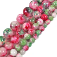 natural stone red green persian jades beads round loose spacer beads 15strand 681012 mm for jewelry making diy bracelet