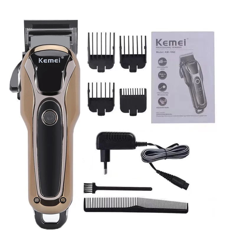 

Low Noise Electric Clipper Strong Power Hair Trimmer Cordless Rechargeable Hair Cutting Machine With 4 Limit Combs 45