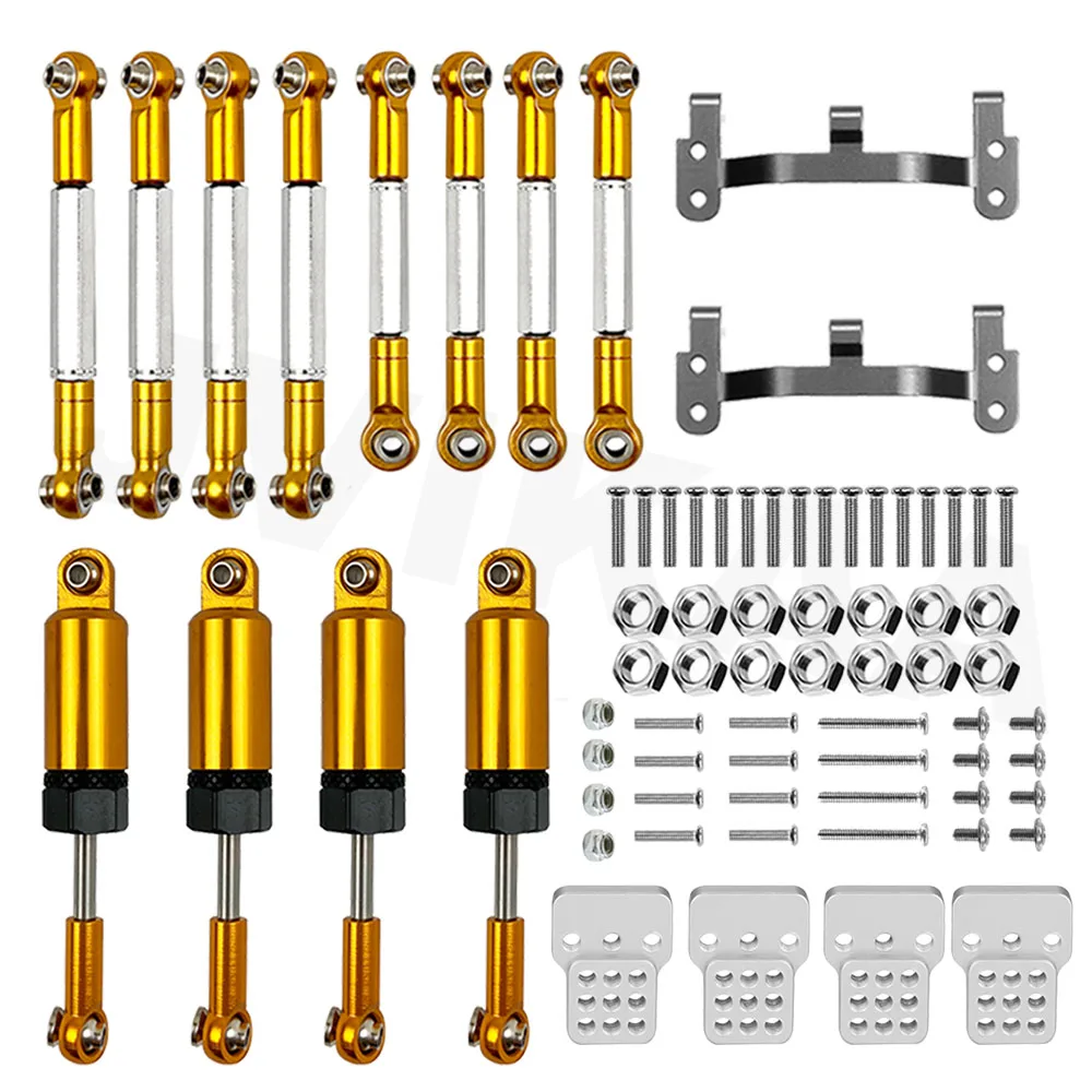 Barra de tracci&oacute;n de Metal para WPL, B14, B24, C14, C24, C34, 1/16, piezas de actualizaci&oacute;n de coche RC, accesorios de enlace de direcci&oacute;n, varilla de tracci&oacute;n, amortiguador de Base-3