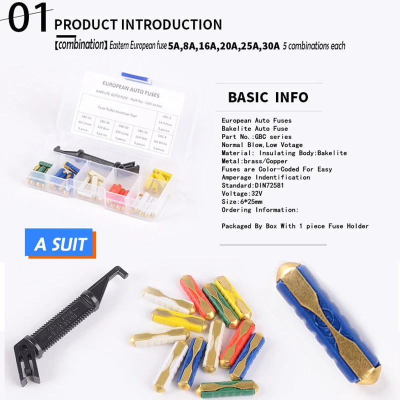PMFC 30 Упаковка GBC автомобильный европейский блок предохранителей в ассортименте