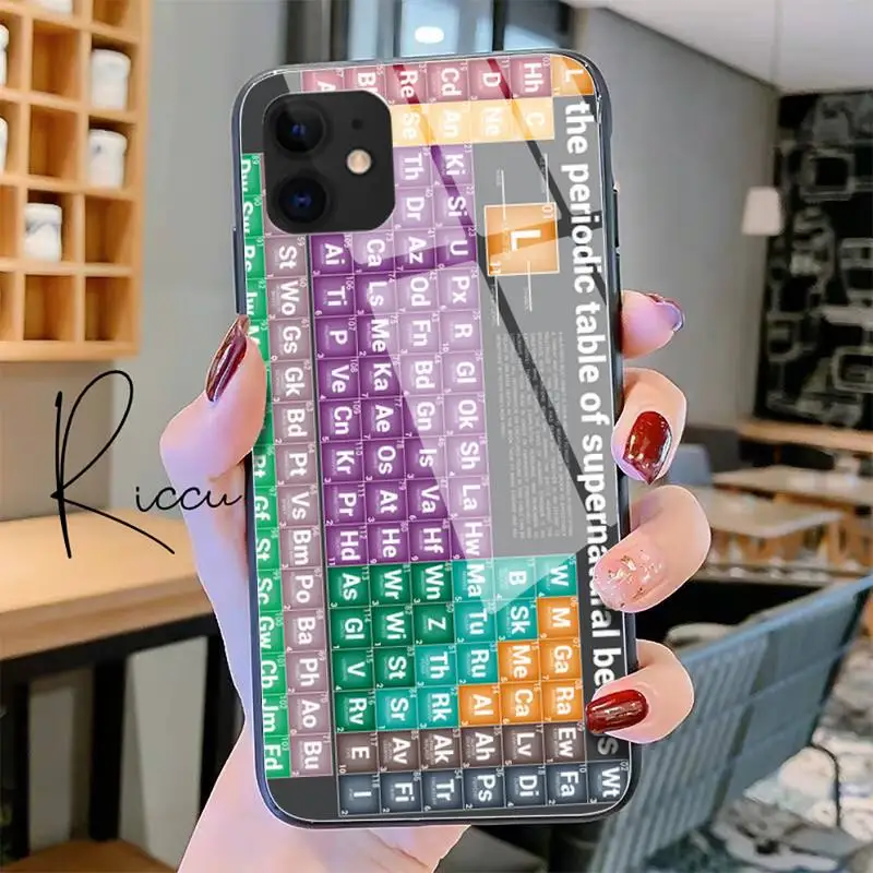 

Periodic Table Elements Chemistry Phone Case Tempered Glass For iPhone 11 Pro XR XS MAX 8 X 7 6S 6 Plus SE 2020 12 Pro Max Mini