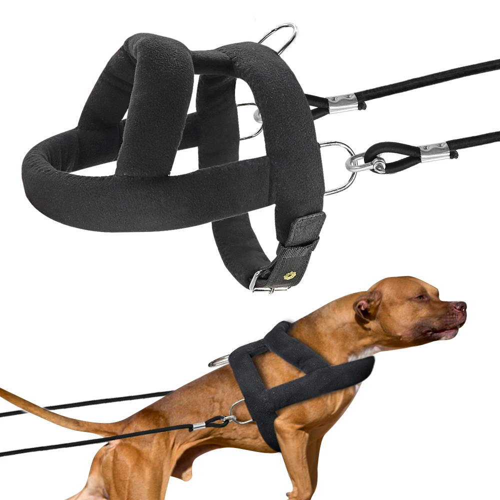 Шлейка-поводок для собак, мягкая подкладка, с прочной свинцовой веревкой, для дрессировки крупных собак питбуля