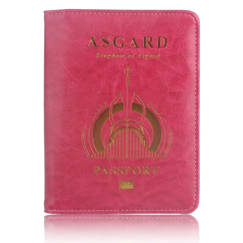 TRASSORY RFID Блокировка Wakanda ASGARD Марвел Мстители кожа путешествия Обложка для паспорта держатель сумка Orgonizer - Цвет: Rose Red