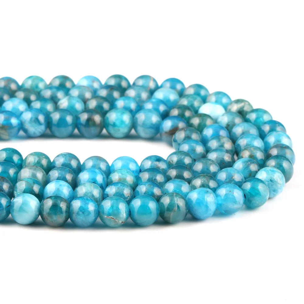 

Loose Beads Natural Stone Apatite Round Shape Stone Beads for Jewelry Making Necklace Bracelet Gifts for Women Size 6 8 10 Mm