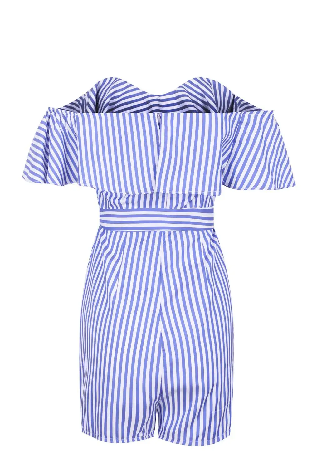 Женский пляжный комбинезон с открытыми плечами короткий V-образным вырезом и