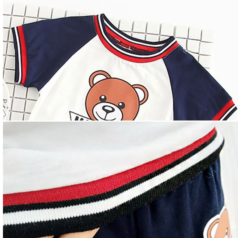 New brand Toddler Boys Casual Clothes Sets Short Sleeve T-shirt+Shorts 2pcs Clothing Set Kid Girls Tops+ Skirt Outfit Tracksuit | Детская