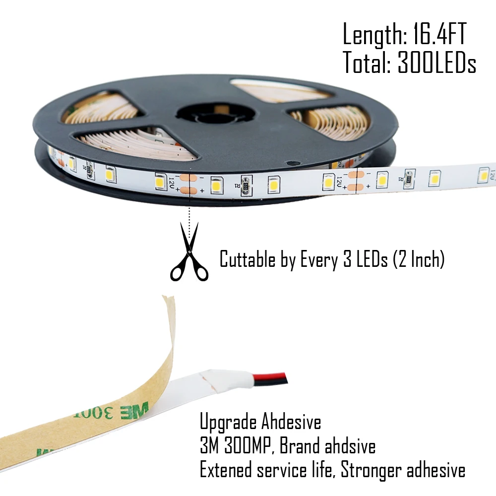 Гибкая лента Светодиодная освещение CRI 95 2835 SMD 8 мм DC12V белая печатная плата для