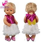 40 см кукольная одежда Nenuco, кружевное платье с блестками, Одежда для кукол Ropa y su Hermanita, игрушки, кукольная одежда