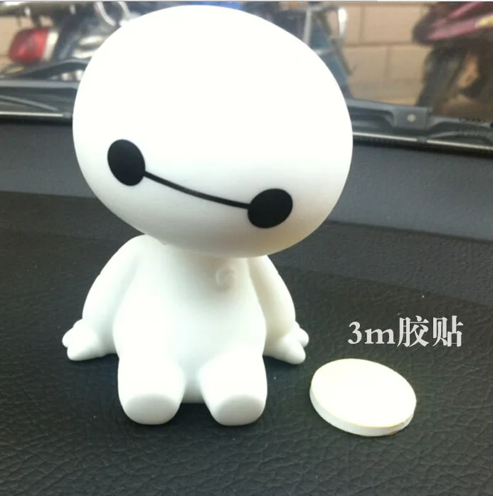 Автомобильные украшения, мультяшный пластиковый робот Baymax, качающаяся голова, интерьерные украшения, большие игрушки в виде героев, автомобильные аксессуары