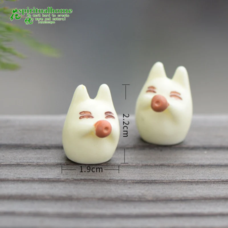 Мини Белый Tonari Totoro кошка японского аниме мультфильм маленькая статуя фигурка