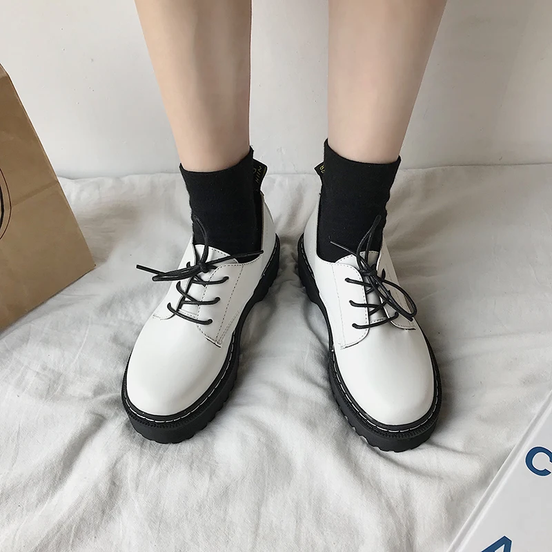 Женские кроссовки в Корейском стиле универсальные туфли-оксфорды с закрытым