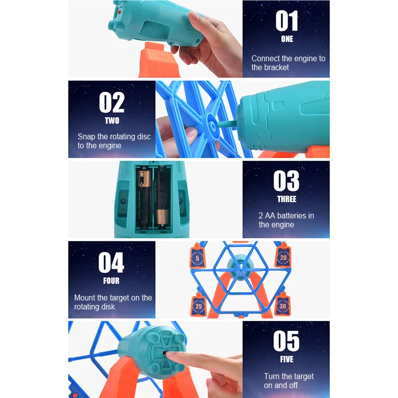 

Electric Targets Toy Rotary Games Rotation for Kids Children Gift Christmas Home NSV775
